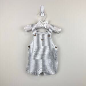 Mayoral Blue Striped Shortall Romper Dungarees 4-6 Months